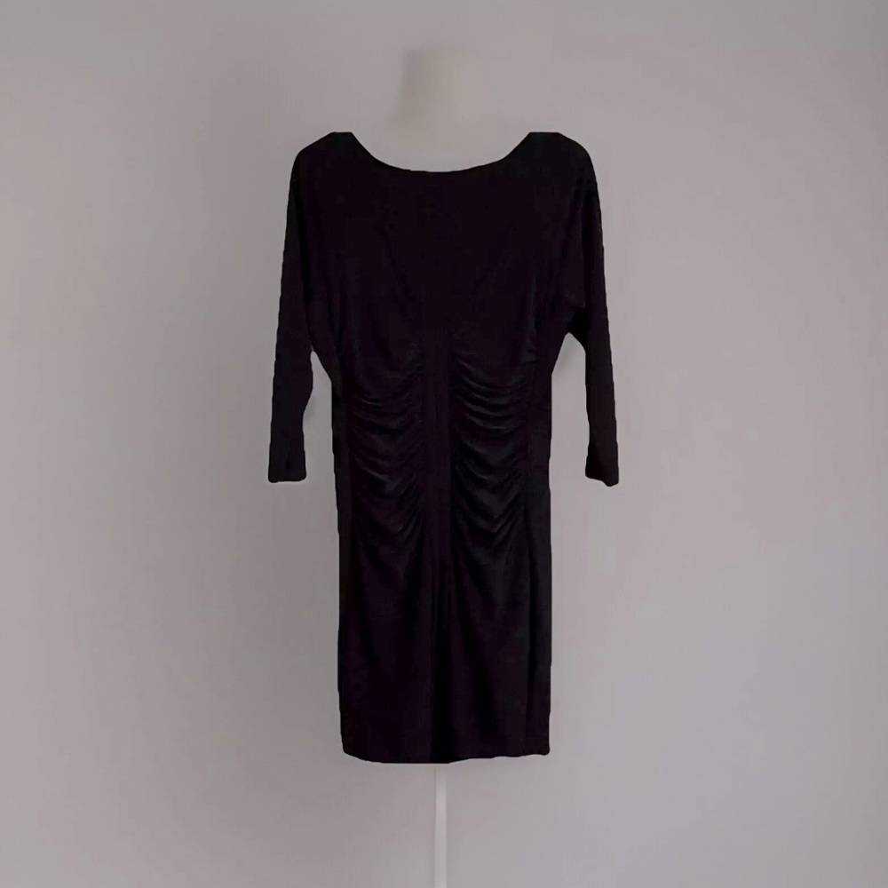 Jennifer Lopez Women’s XL Black Dress J-Lo Body Con Ruching Long Sleeve Stretch